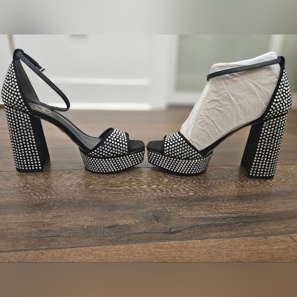 NIB 💎 Sam EDELMAN Nellie Glitz Platform Sandals- SIZE 9 - Picture 13 of 16